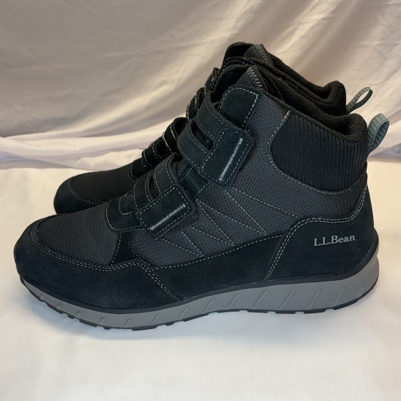 LL Bean Men\'s  Snow Sneakers TEK 2.5 Waterproof Black Suede Hook & Loop Mid 13 M main image 6